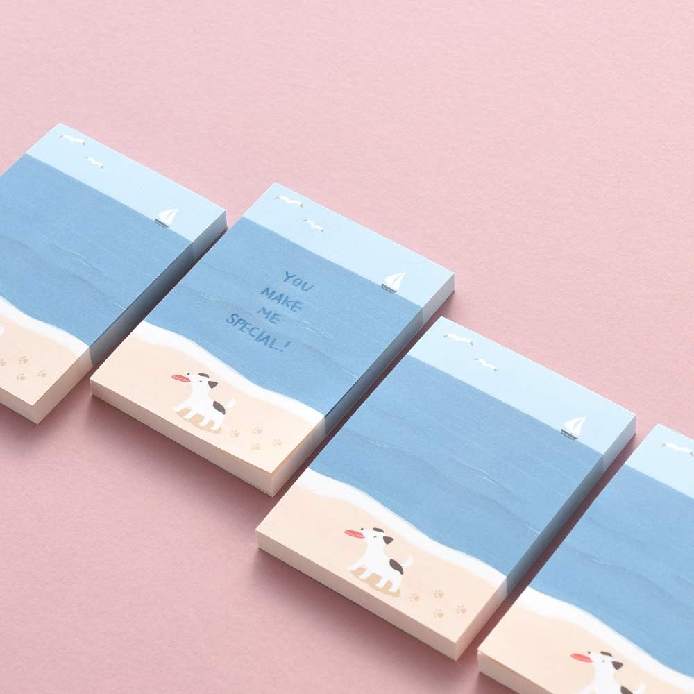 Monolike Memopad Playing Days design SET - 4 Packs, 4 Different Designs, 100 Sheets Per Pad, Total 400 Sheets, Note pads, Writing pads