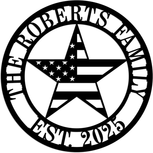 Personalized Name Flag Sign, Custom Patriotic Metal Signs, Last Name American Flag Sign, Personalized Patriotic Flag Stars, Custom Stars and Stripes Signs, Housewarming Gifts
