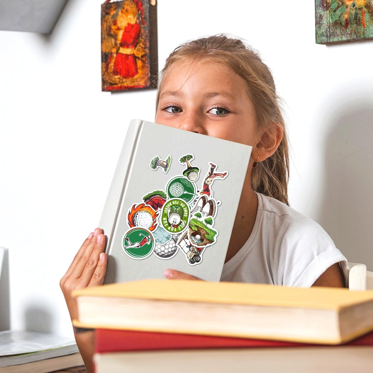 108Pcs Golf Themed Stickers Pack for Men Women Teens Lovers Vinyl Decals Laptop Water Bottle Notebook Bag Cooler Luggage Durable Cart Ball Club Designs Wall