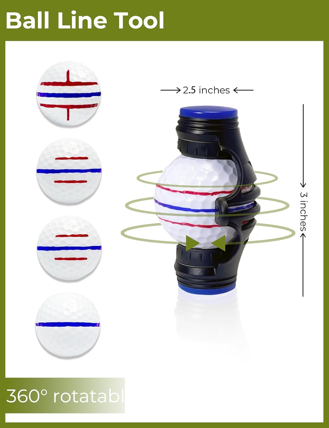 Golf Ball line Marker Tool and Divot Tool Kit- Golf Ball Marker Stencil,Golf Ball Alignment Marking Tool,Golf Ball line Marker Tool,Golf Present,Golf Starter kit,hat Clip,Golf Bag Accessories