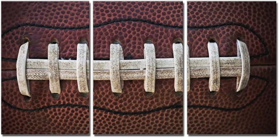 American Football Close-up Kids Room Canvas Wall Art Modern Workout Home Decor Rugby Poster Print Boy Bedroom Decor Sport Artwork Gym Wall Décor Framed 12x16inch