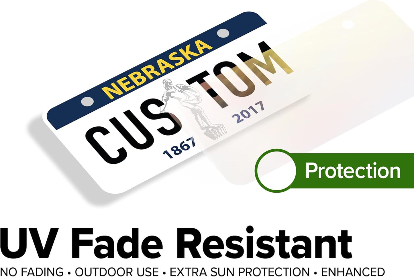 Mini License Plates, Personalized License Plates, Custom for Car, Bikes, ATV, Kids Car, Golf Cart, Jeep, 2x4 Inch, Rust-Free Fade Resistant Aluminum, USA Made by My Sign Center (Nebraska)