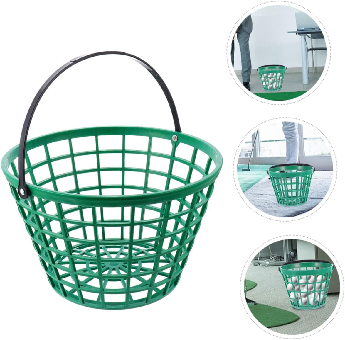 Portable Golf Ball Storage Basket Container with Handle for Outdoor Sports Practice Organizing Balls and