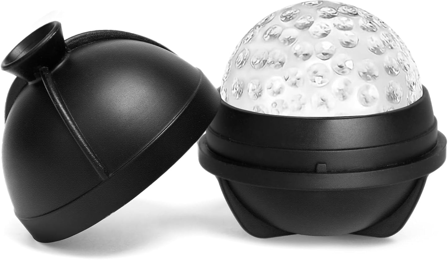 3D Golf Ball Ice Cube Mold 2.5 Inch Large Silicone Round Ice Cube Molds Novelty Golf Ball Gifts Stuff for Cocktails, Bourbon,Brandy, Whiskey Gifts for Men and Women (1, Golf Ball)