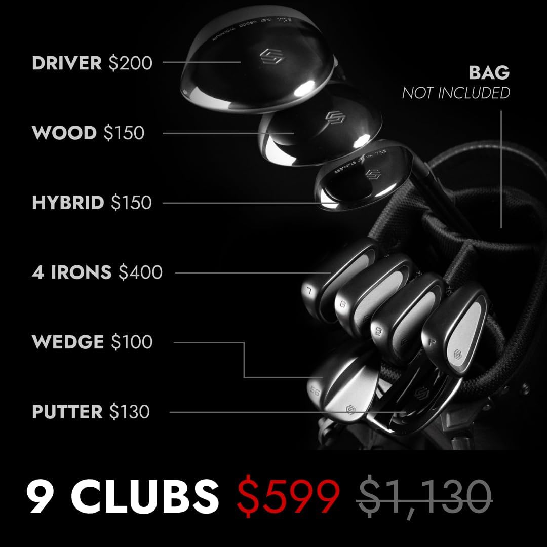 Stix Golf Club Set - Unisex - Black - 9 Set Clubs - Graphite Shafts - Premium Materials, Modern Design, Quality