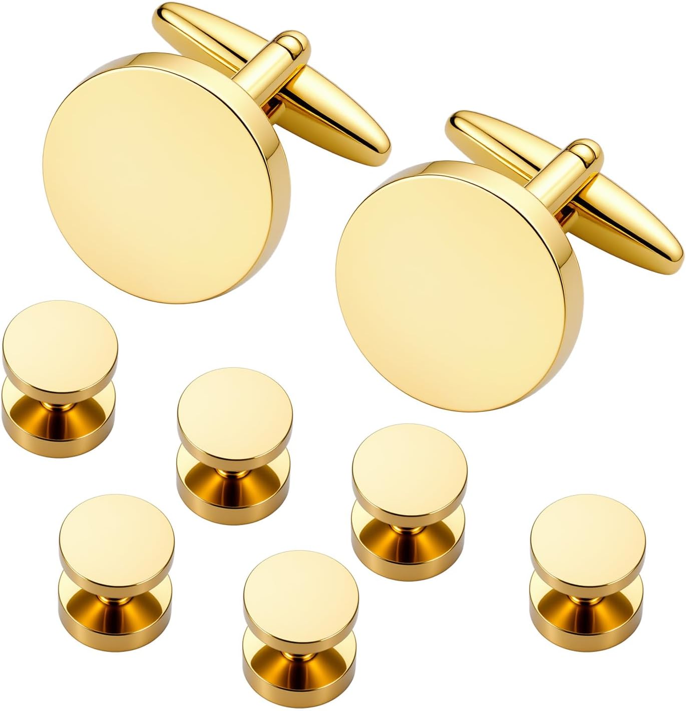 Cufflinks for Men and Tuxedo Shirt Studs Set with Gift Box Stainless Steel Cuff links