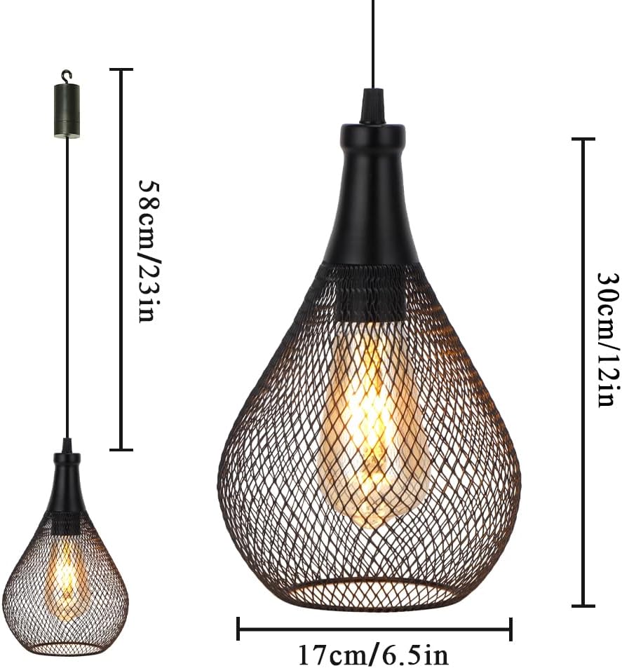 JHY DESIGN Hanging Lamp Battery Operated Cordless Hanging Light Great for Parties Patio Events for Indoors Outdoors(Teardrop Shape)