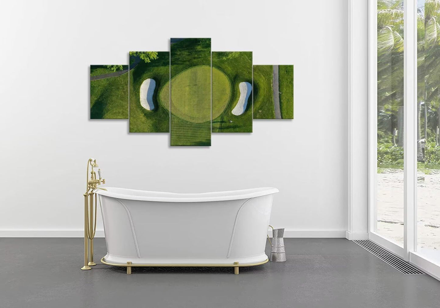 Westchester New York Golf Course Wall Art for Office - Golf Posters Wall Decor for Living Room Bedroom Bathroom Home Decorations Framed Artwork Canvas Prints Ready to Hang(60''W x 32''H)