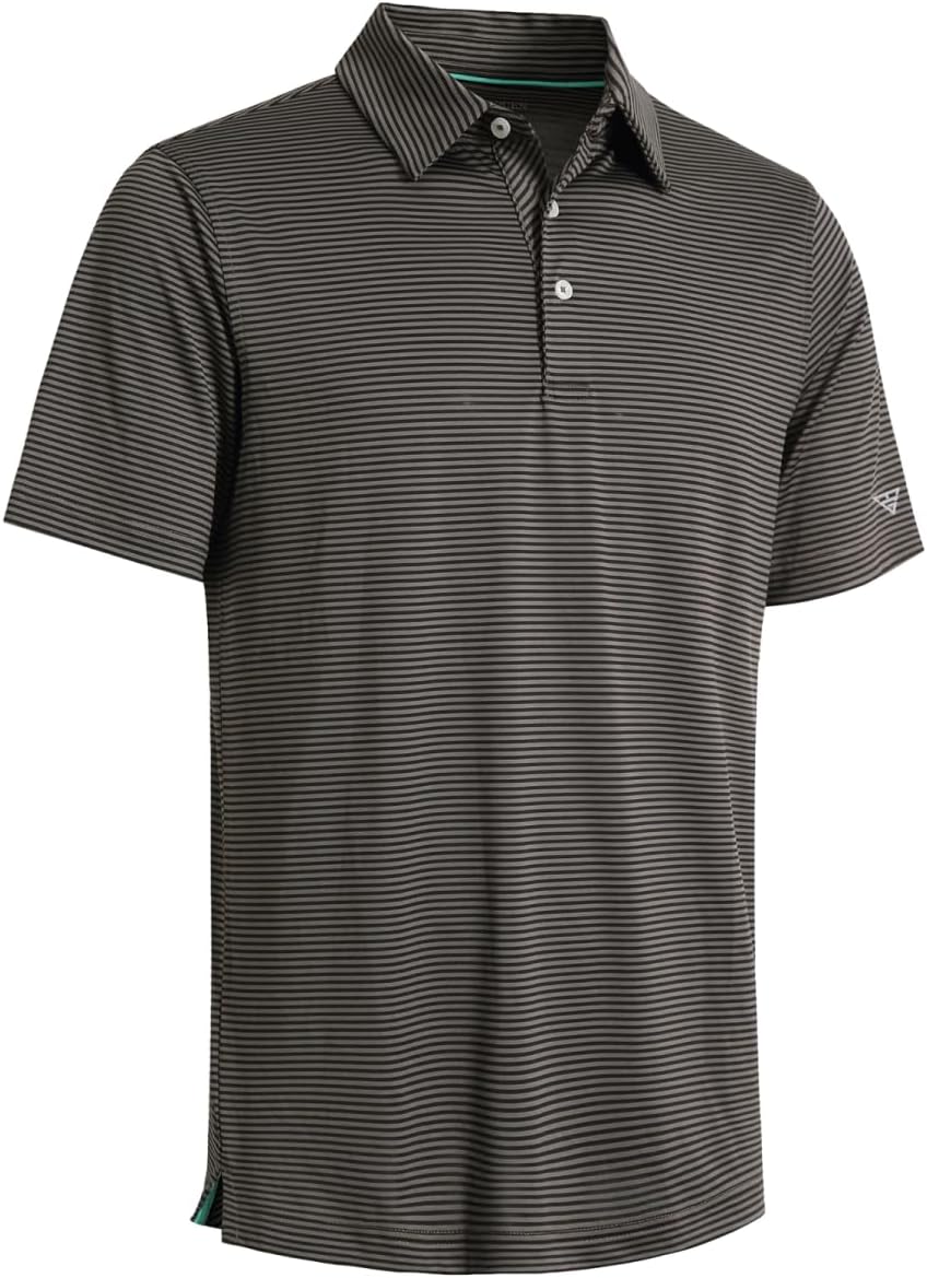 Golf Shirts for Men Dry Fit Short Sleeve Print Performance Moisture Wicking Polo Shirt