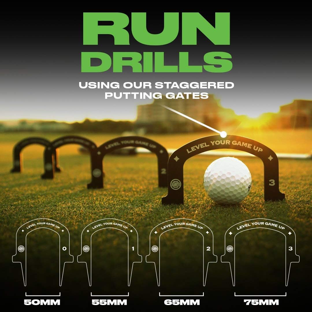 Back 2 Basics Putting Gates Set – Golf Putting Aid for Alignment & Accuracy – Gate Putting Green & Golf Putting Mat Trainer - Gate Putter Training Aid for Putting Green