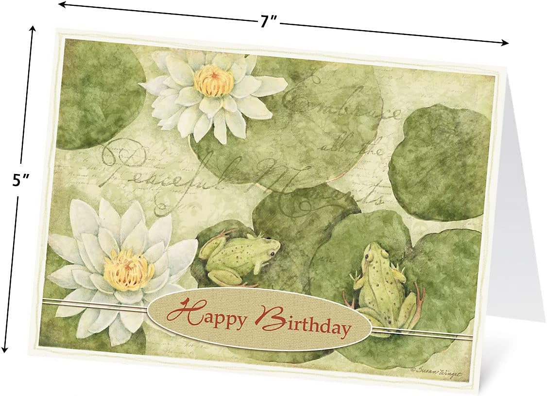 Current Nature's Sanctuary Happy Birthday Greeting Card Set - Value Pack of 20 Cards With White Envelopes, 10 Designs, Large 5" x 7" Assortment