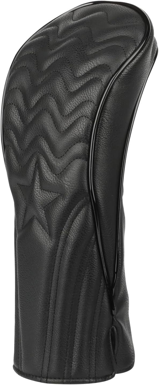 4pcs or 1pc Golf Club Head Covers for Woods, Driver, Fairway, Hybrid – Premium PU Leather with Interchangeable Tags & Magnetic Blade and Mallet Putter Covers