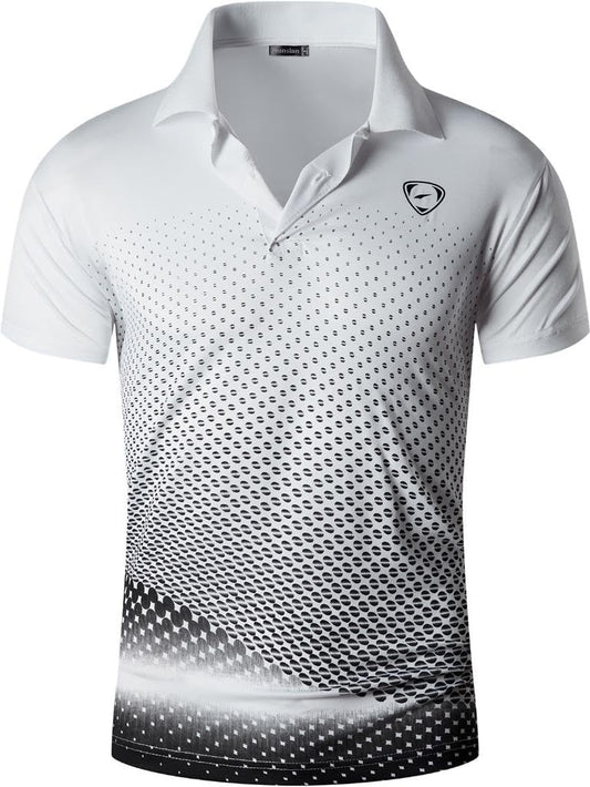 jeansian Men's Sport Outdoor Quick Dry Fit Short Sleeves Polo Tee Shirt Tshirt T-Shirt Tops Golf Tennis Bowling LSL195