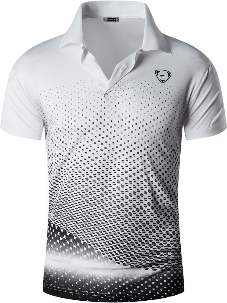 jeansian Men's Sport Outdoor Quick Dry Fit Short Sleeves Polo Tee Shirt Tshirt T-Shirt Tops Golf Tennis Bowling LSL195