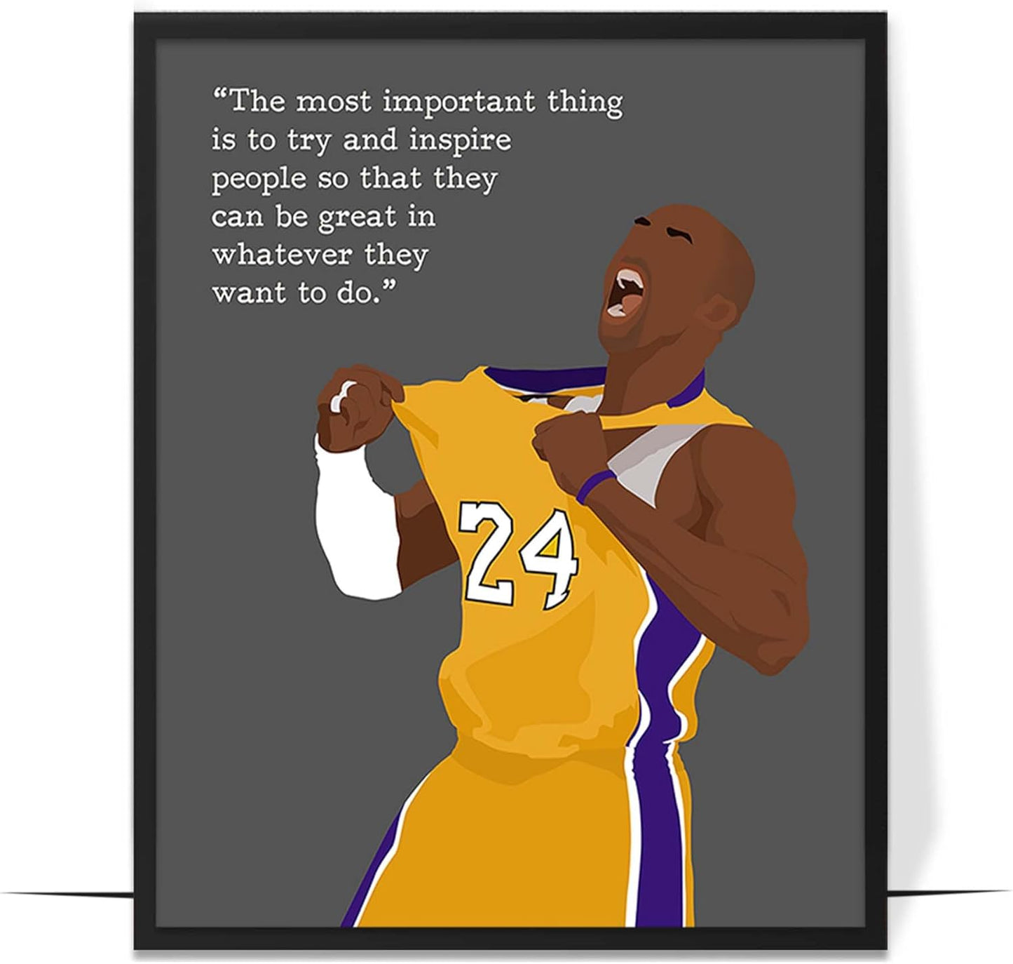 LOLUIS Motivational Basketball Superstar Hand-Drawn Artwork Sport Quote Wall Art Decorations (Unframed 8"x10", Basketball Player 1)