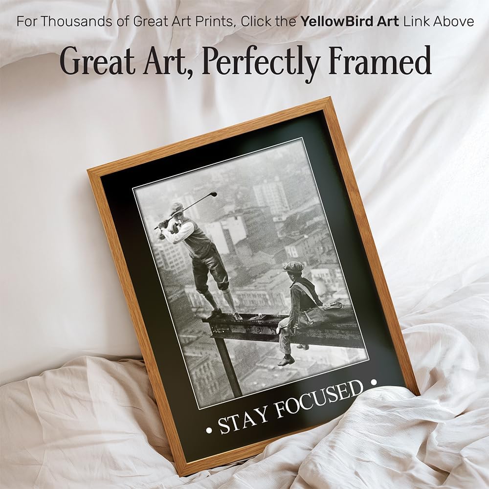 Vintage Golf Wall Art LARGE 11x14 FRAMED - Inspirational Motivational Poster - Man cave, Game Room, Home Office Decor - positive Quotes, Funny Sayings - Masculine Wall Art Photo Print, Personal Growth