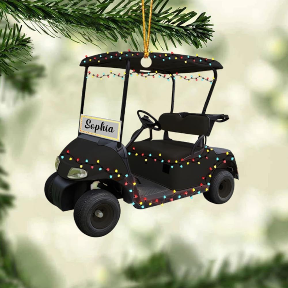 Personalized Golf Car Christmas Ornament, Christmas Ornament, Golf Cart Family, Golf Ornament, Golf Cart Ornament, Golf Christmas Ornaments, Golf Ornaments for Christmas Tree Gift for Golf Lovers/5