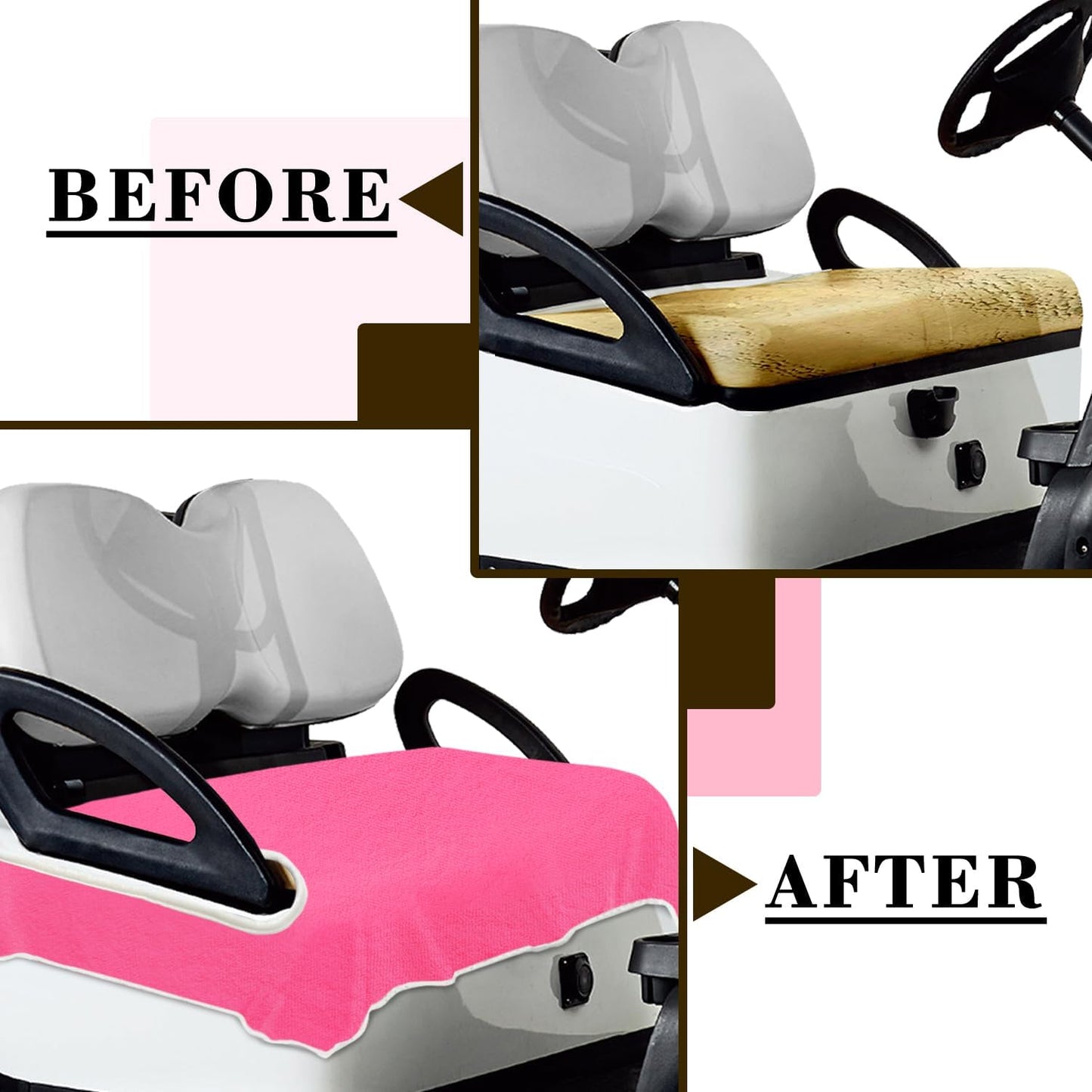 YOKYHOM Golf Cart Seat Covers, Premium Solid Color Golf Cart Seat Towel Blanket, 100% Microfiber, Soft and Comfortable, Fits EZGO, Club Car, and More 2-Seat Golf Carts, 51''x 31''