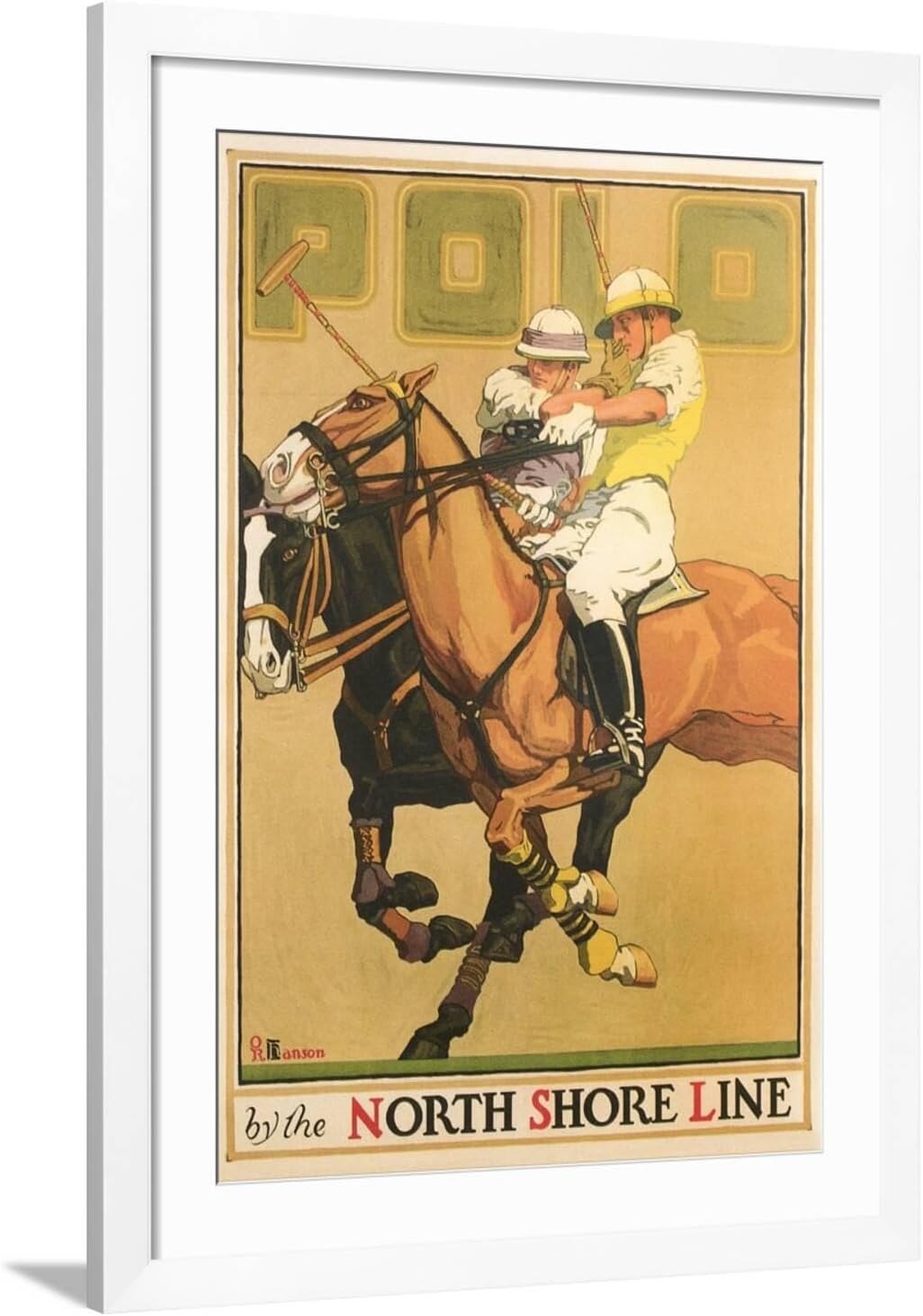 ART.COM Wall Art Print Polo Poster on White Frame, 32" x 44"