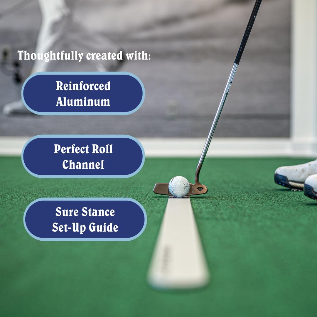 Swing Minder Putting Rail & Golf Stance Training Aid 2-in-1 | Golf Alignment & Putting Ruler 36 Inches with Carrying Case