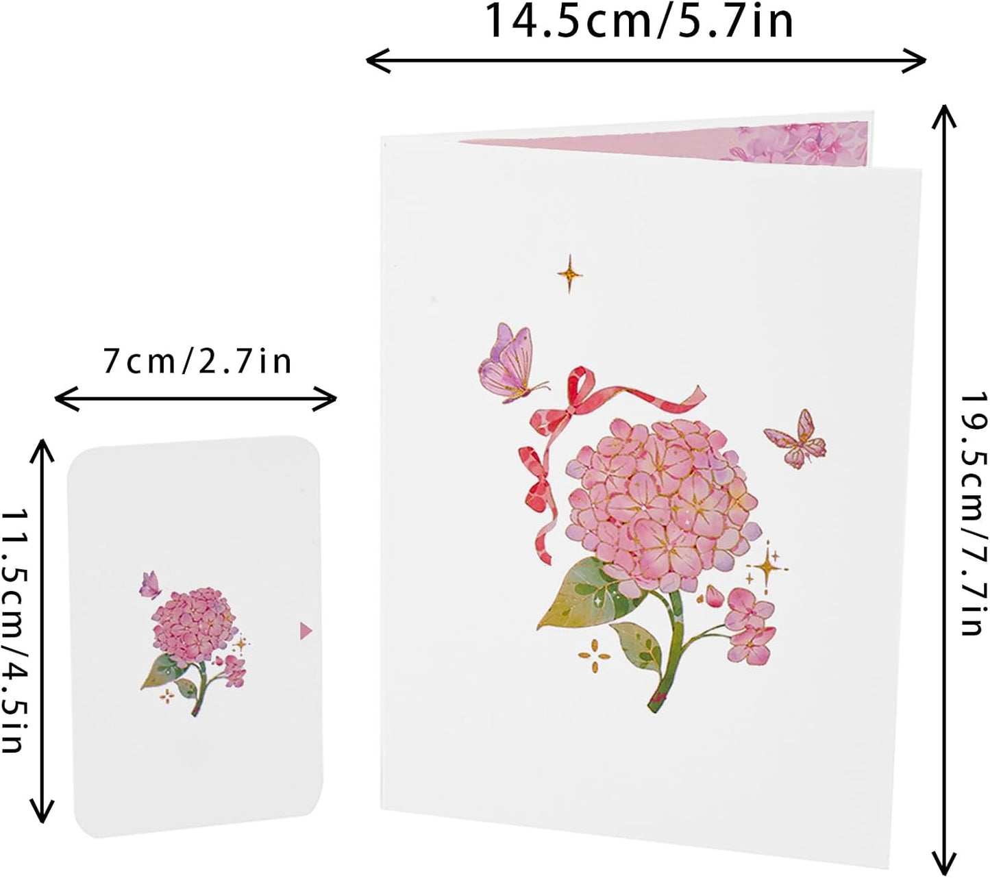 3D Butterfly Greeting Cards, Flowers Pop Up Birthday Cards, for Mom, Sister, Grandmother, Wife, Daughter, and other women, with envelope