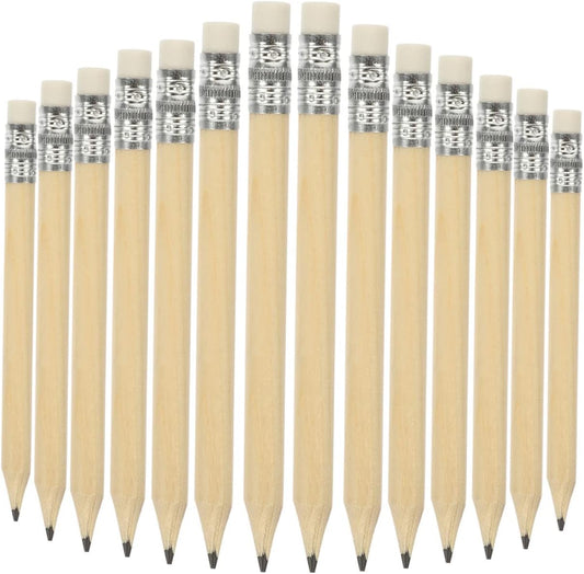 VILLCASE 100pcs Half Pencils Eraser Short Writing Pencils Mini Golf Bulk for Artists