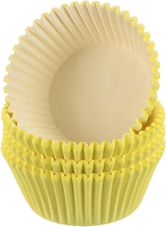 HARFINGTON 100 Count Cupcake Liners Yellow Cupcake Cups Standard Size Muffins Liners Papers Baking Cups Wrappers Greaseproof for Party Wedding Birthday