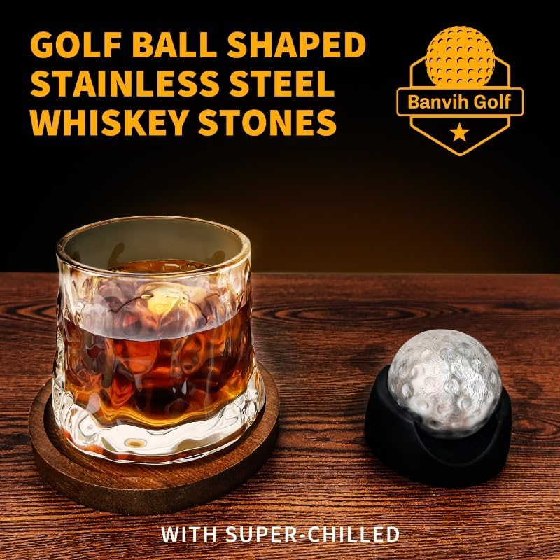 Whiskey Golf Stones Gifts Set Accessories for Men - Christmas Stocking Stuffers for Adults,Funny White Elephant Gag Gifts for Adults