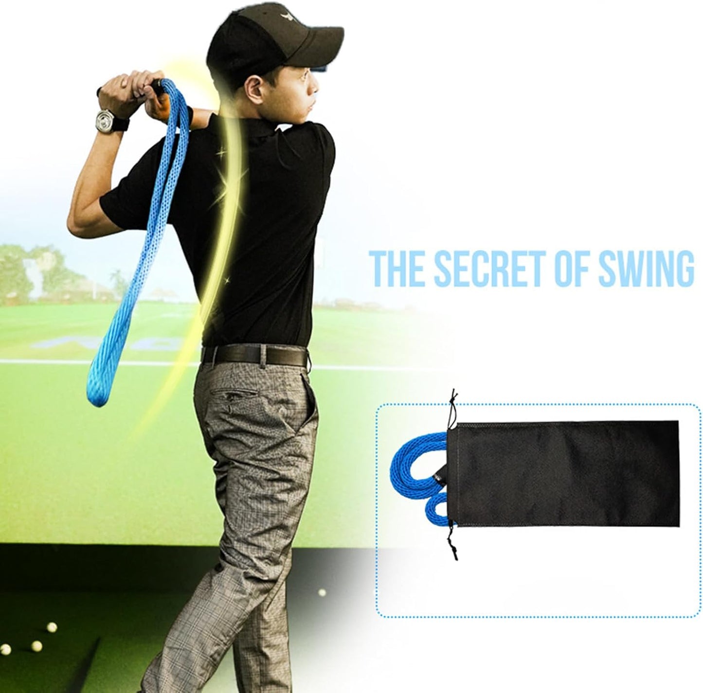 Golfs Swing Practice Rope Trainer Adjustable Assistance Exercises Ropes Elastic Golfs Postural Correction Golf Swing Rhythm Trainer