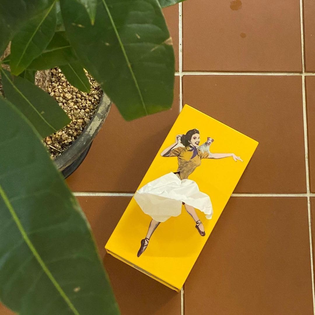 Flying Skirt® Tissue Box - The Original Award-Winning Lady Skirt Design, Resin Pop Art, Weighted Metal Base, Made in Korea, Premium Gifts & Novelty Home Decor by Spextrum (Orange)