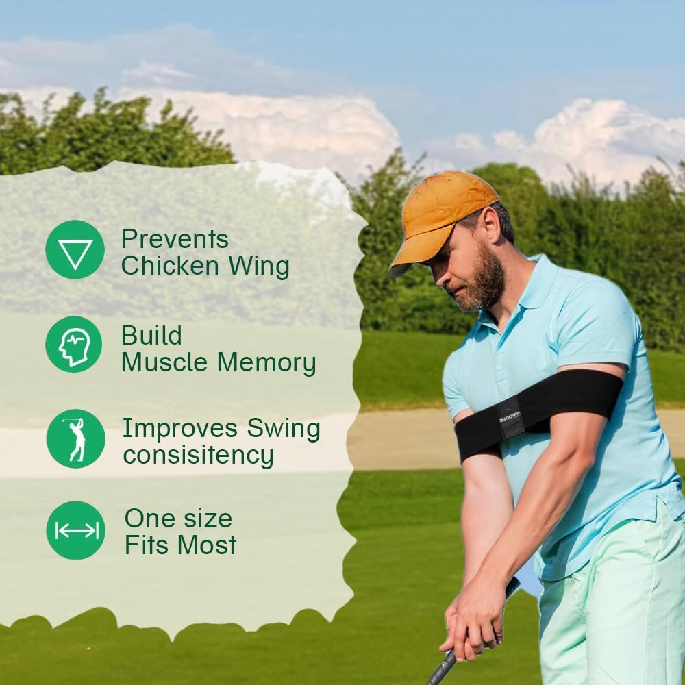 Golf Swing Correcting Arm Band, Swing Trainer Aid，Golf Trainer for Right & Left-Handed Players