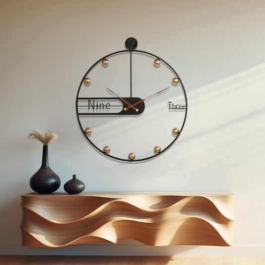 Modern Wall Clock for Living Room Decor Mid Century Metal Large Silent Gold Kitchen Big Wall Clock Art for Bedroom Decorative Office Non Ticking Battery Operated Wall Watch 24 Inch