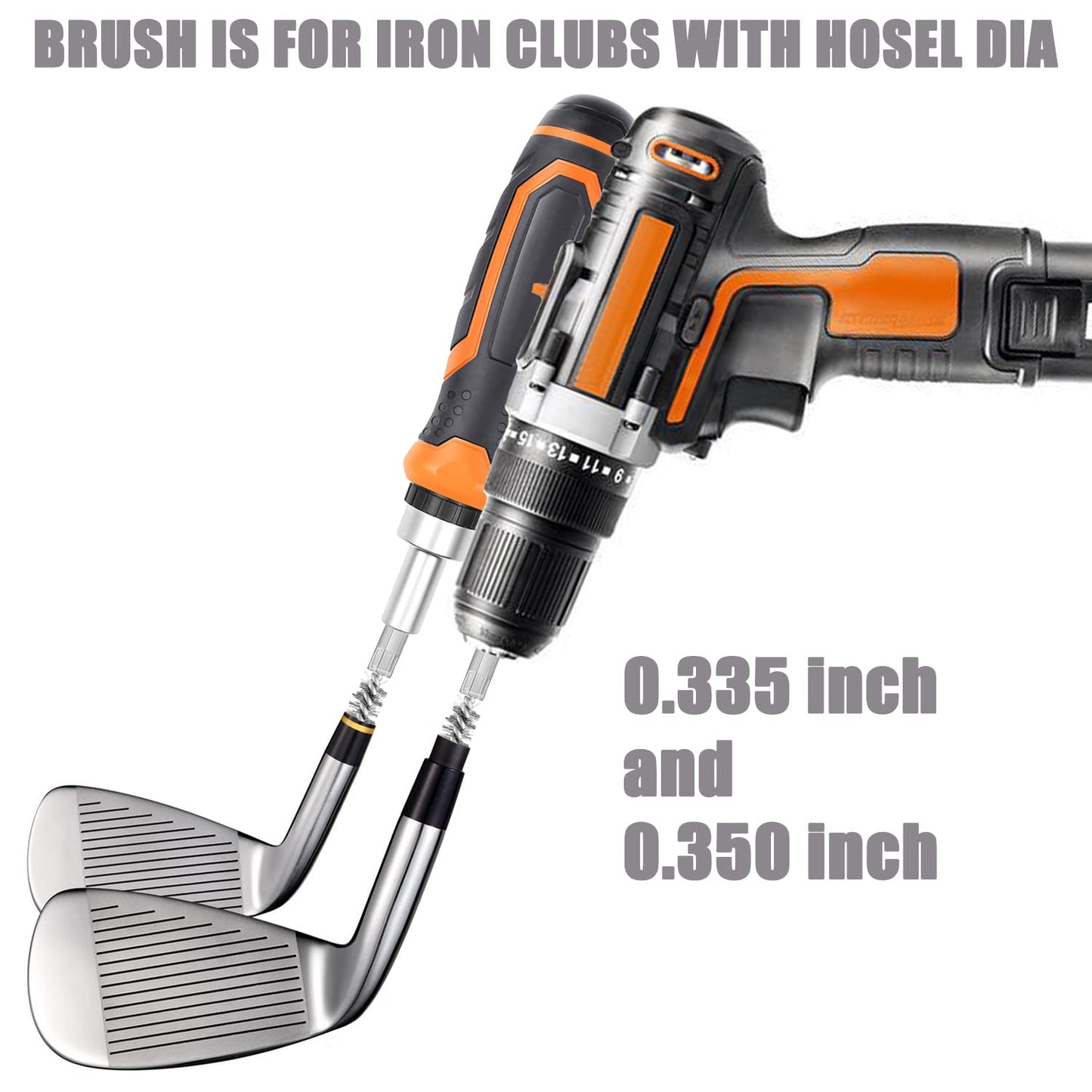 Golf Clubs Head Hosel Brush Golf Shaft Ferrules Brush Stainless Steel Bore Brush Wire Brush Cleaning Tool Electric Drill Wire Brush for Wood and Iron (4)