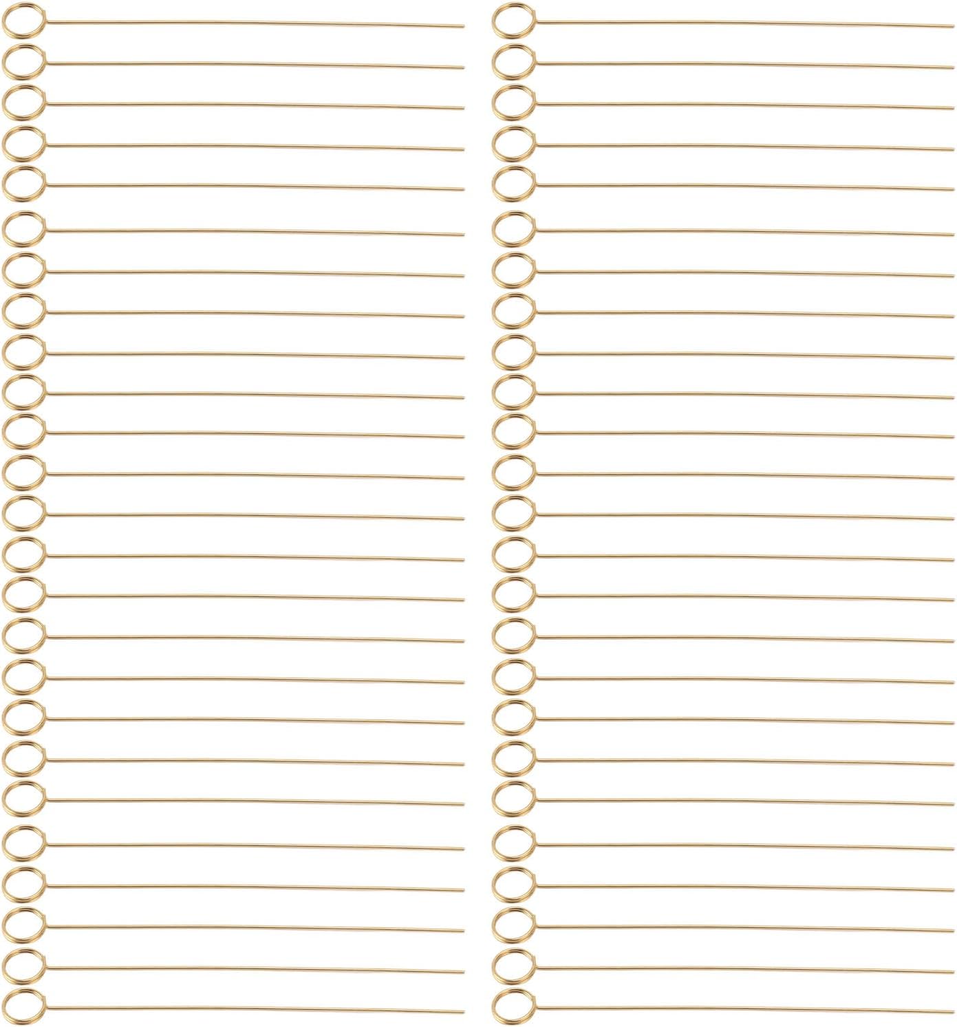 50Pcs Gold Metal Wire Card Holder, 6in Photo Memo Clips, Reusable Floral Picks Clips for Wedding Party Birthday Cake, Place Card Holder for Flower Arrangement (Round)