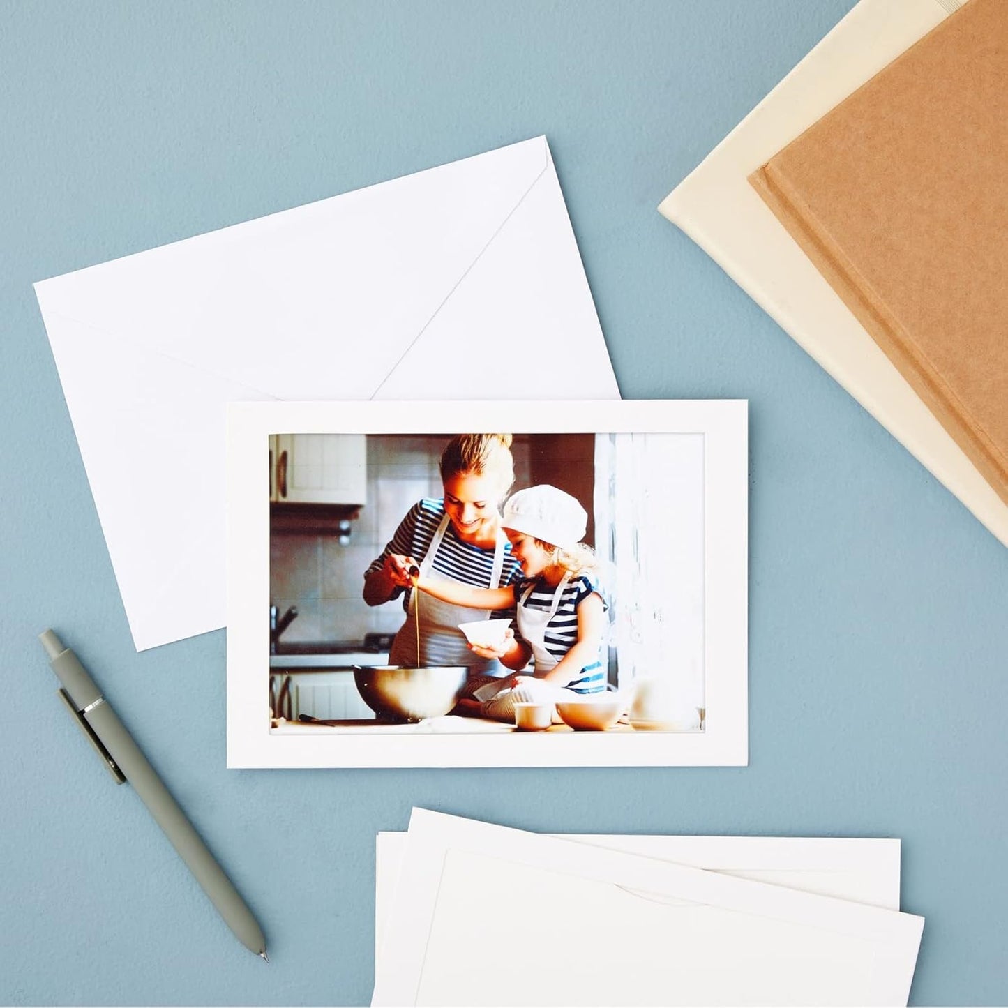 BEST PAPER GREETINGS 36-Pack Thank You Card Photo Insert Frames - 5 x 7 Inch White Modern Cardstock - Envelopes Included - Paper Picture Frame Cards