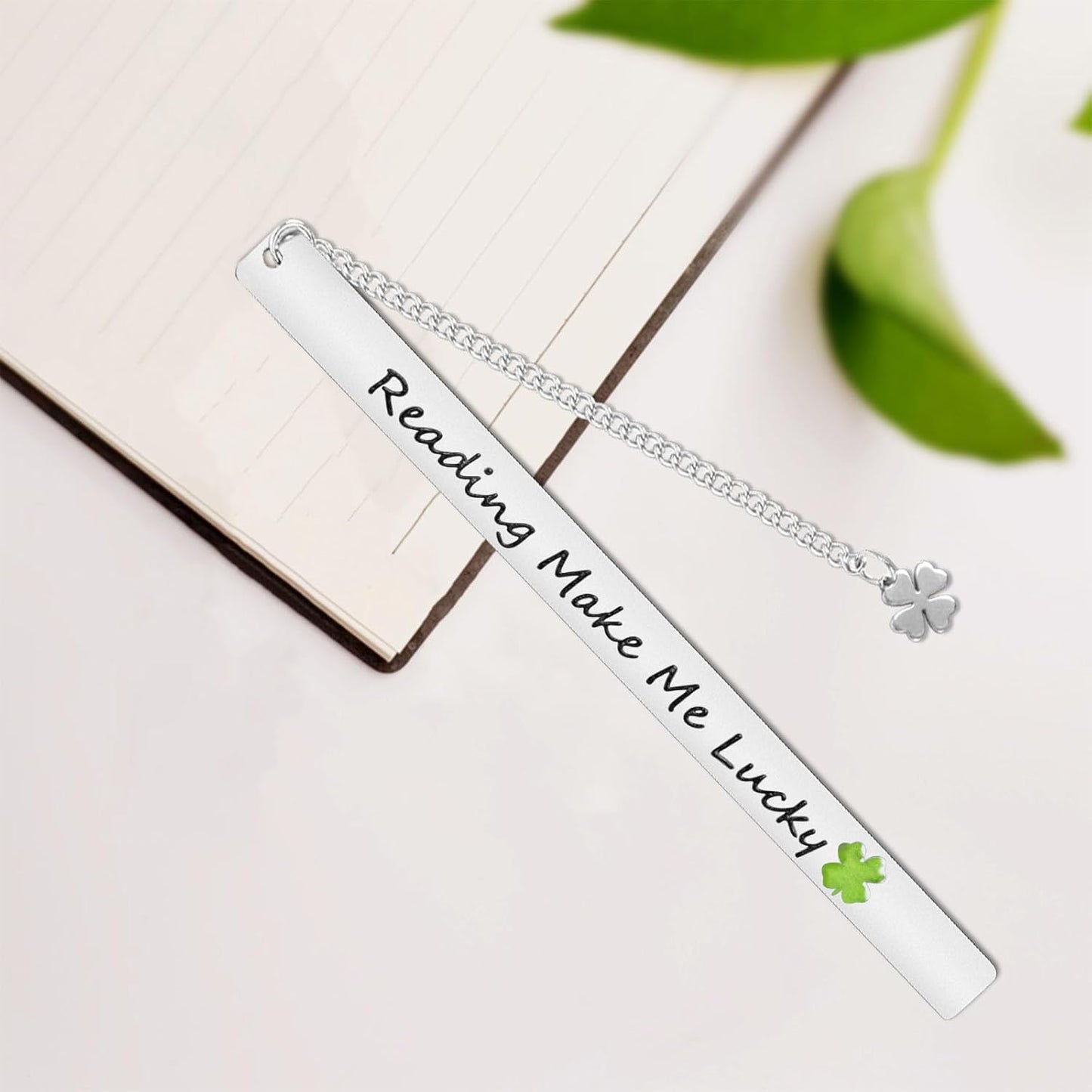 Teacher Appreciation Gifts, Cute Flower Metal Bookmarks for Book Lovers Students Friends Women Anniversary Christmas Birthday Graduation Valentine's Day (Reading Make Me Lucky)