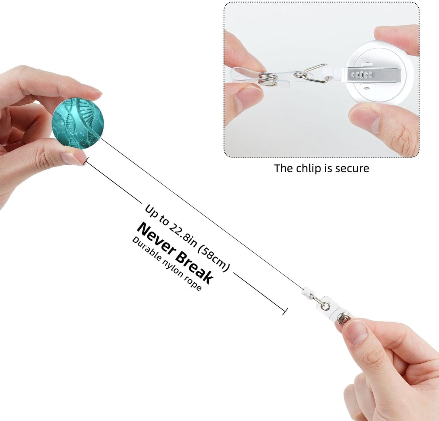 Science Biology DNA Badge Reels Retractable Badge Holder with Clip for Id Name Tag Office Worker Student Teacher Nurse Doctor