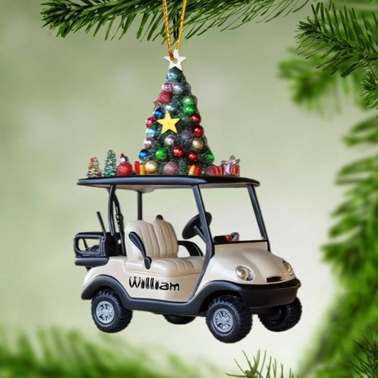Personalized Golf Car Christmas Ornament, Christmas Ornament, Golf Cart Family, Golf Ornament, Golf Cart Ornament, Golf Christmas Ornaments, Golf Ornaments for Christmas Tree Gift for Golf Lovers/6