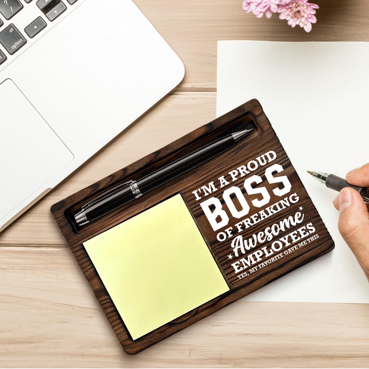 Boss Gifts for Men, Thank You Appreciation Gifts for Boss Boss's Day Leaving Retirement Birthday, Sticky Note Holder Gift for Bosses Office