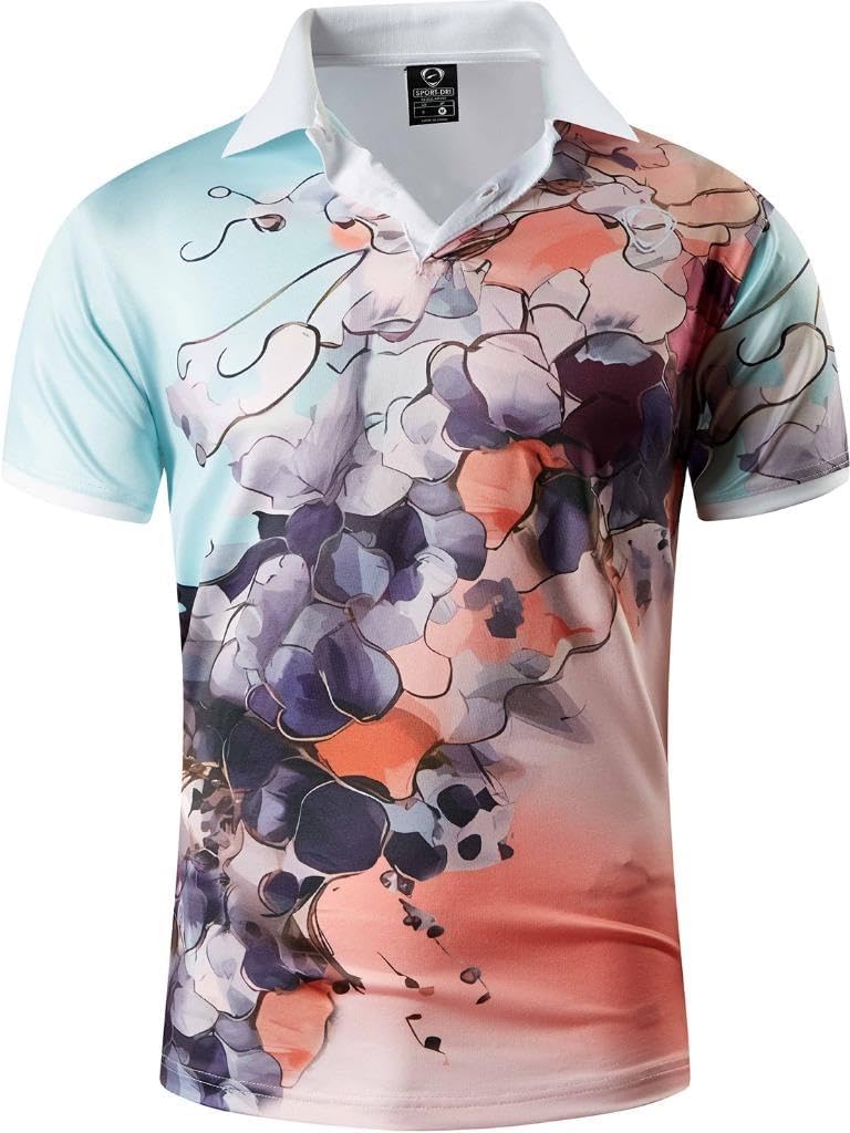 jeansian Men's Sport Outdoor Quick Dry Fit Short Sleeves Polo Tee Shirt Tshirt T-Shirt Tops Golf Tennis Bowling LSL195