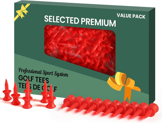 Plastic Golf Castle Tees Step Down Value 200 Count, Unbreakable Mixed or Same Height 1, 1 1/4, 2 3/4, 2 1/4, 2, 1 3/4, 1 1/2 Inch Length Colorful Pack for Practice