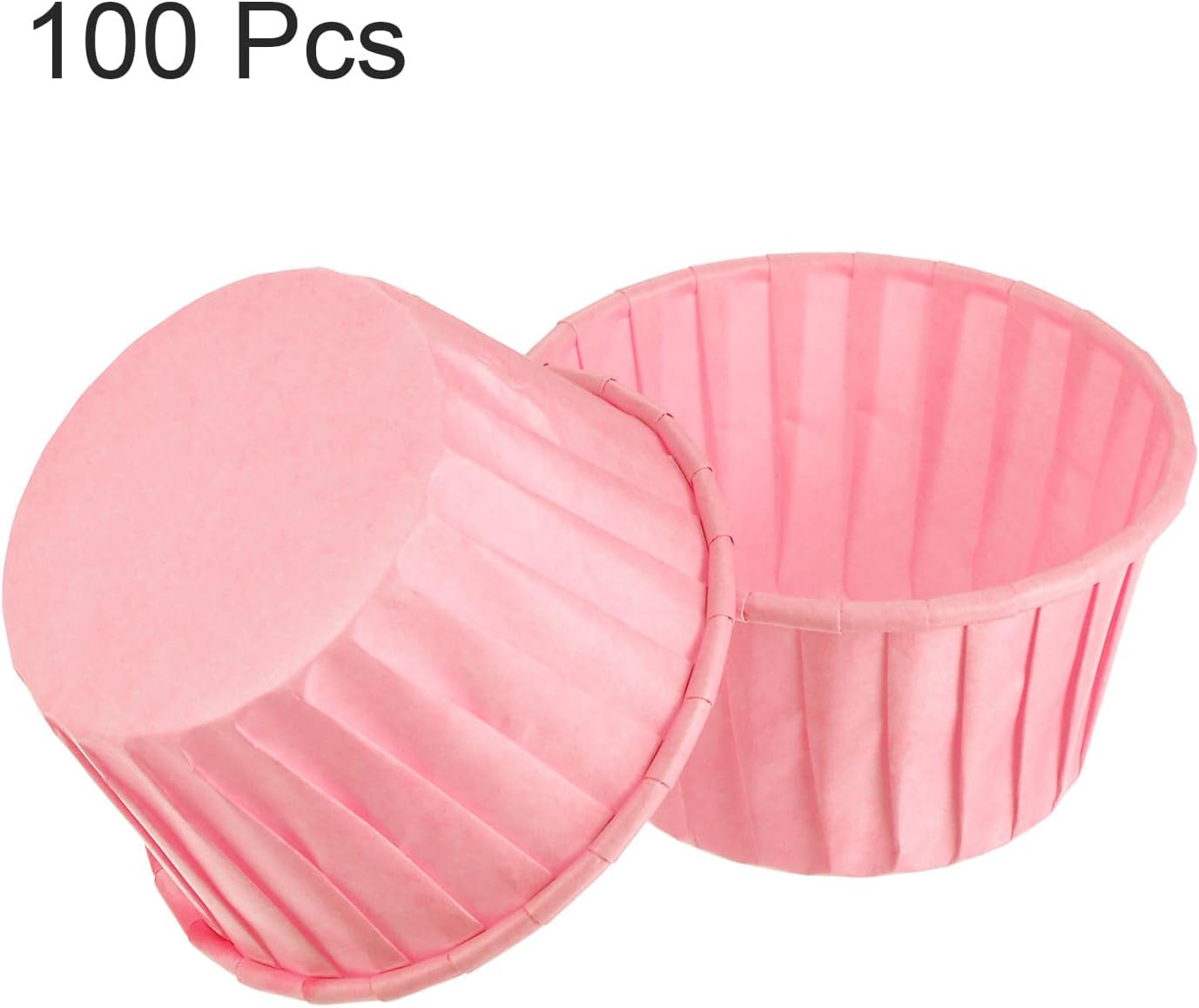 HARFINGTON 100Pcs Cupcake Baking Cups 3.5oz Standard Size Paper Cupcake Liners Greaseproof Wrappers Disposable for Wedding Birthdays Christmas Dessert, Pink