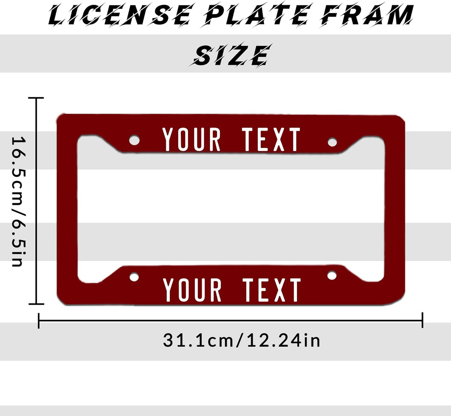 Personalized License Plate Frame,Custom License Plate Frame,12x6 Inch Front License Plate Frame,Add Text Photo
