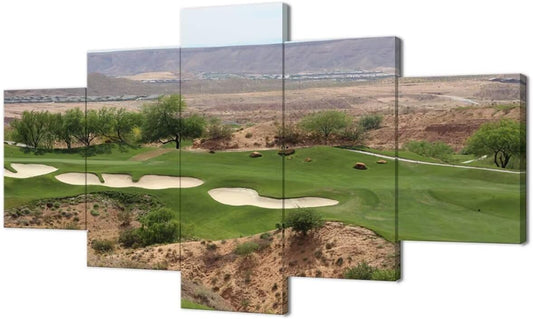 USA Nevada Mountain Golf Course Canvas Wall Art for Living Room Bedroom Bathroom Home Decorations Nevada Golf Course Pictures Posters Framed Artwork Ready to Hang(50''W x 24''H)