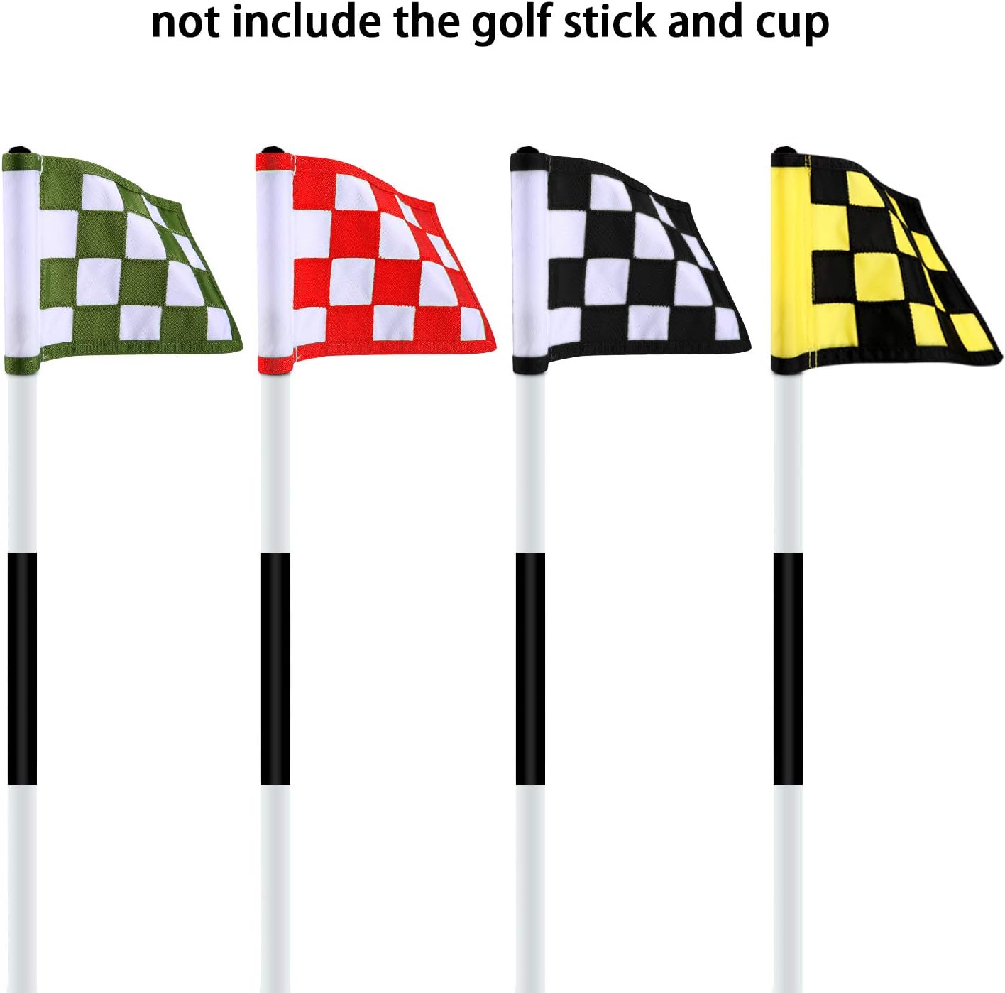 Golf Flag,Konday Checkered Training Putting Green Flags, Golf Target Flags for Indoor Outdoor Backyard Garden,8.7inch*6inch (4-pack)