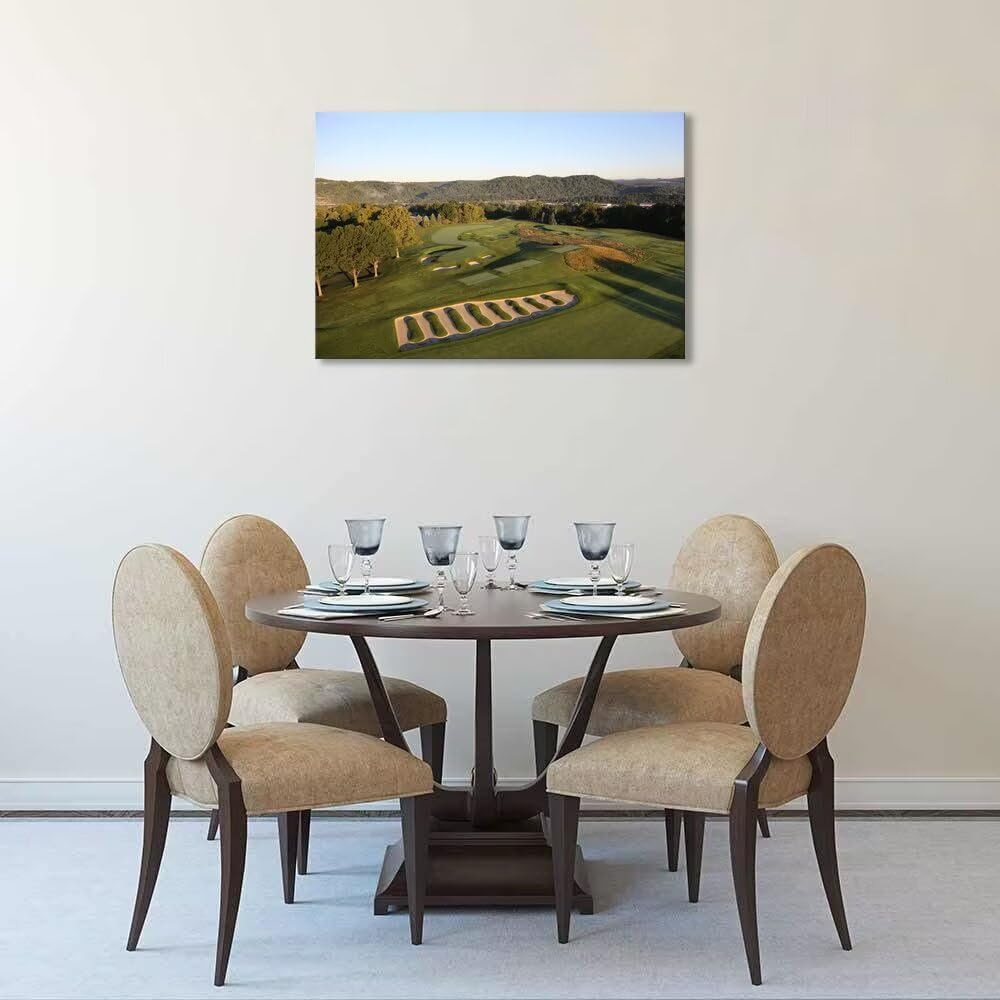 Oakmont Country Club Golf Courses Wall Art for Living Room Bedroom Bathroom Home Decorations Golf Art Golf Course Picture Poster Framed Artwork Canvas Prints Ready to Hang(28''H x 44''W)
