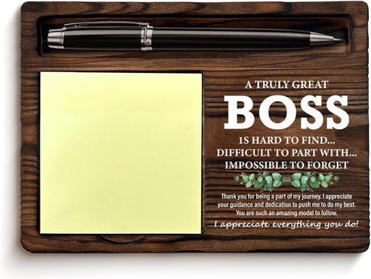 Best Boss Gifts for Men, Thank You Appreciation Gifts for Boss Sticky Note Holder Office Decor Bosses Day Gift Ideas