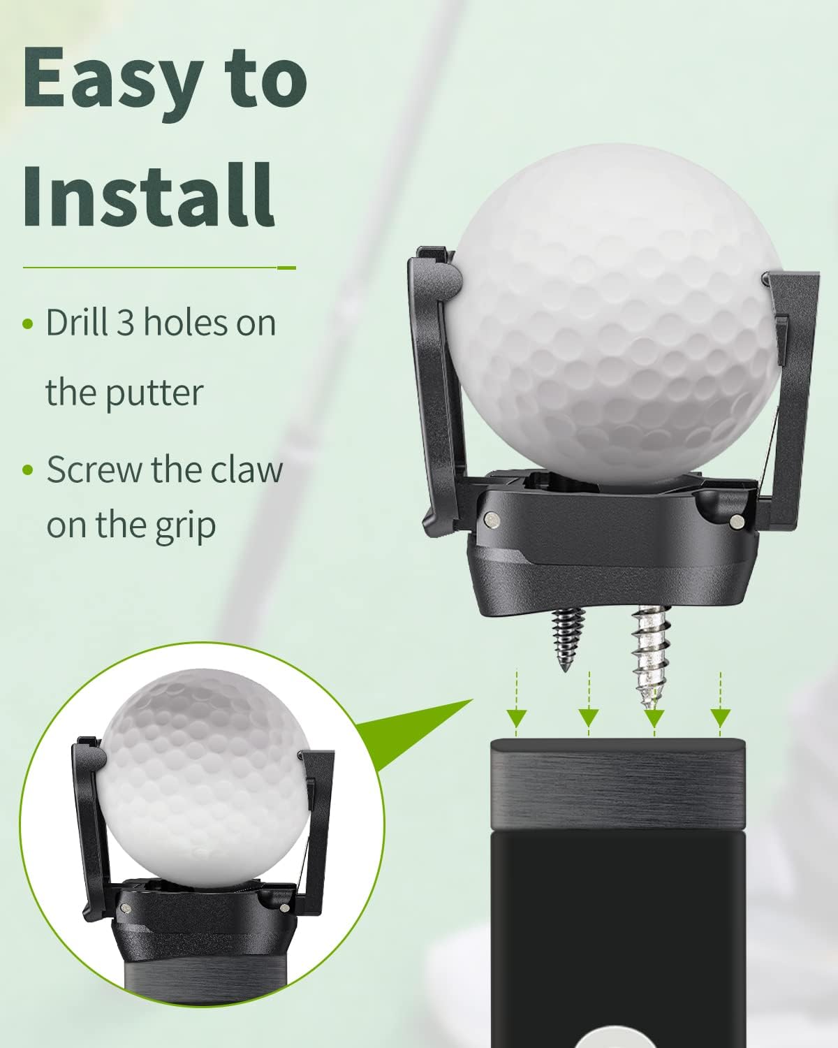 GreenHaven Golf Ball Retriever Grabber for Putters Golf Pick-up Portable Grip Sucker Tool Back Saver for Golfers，3-4 Pack