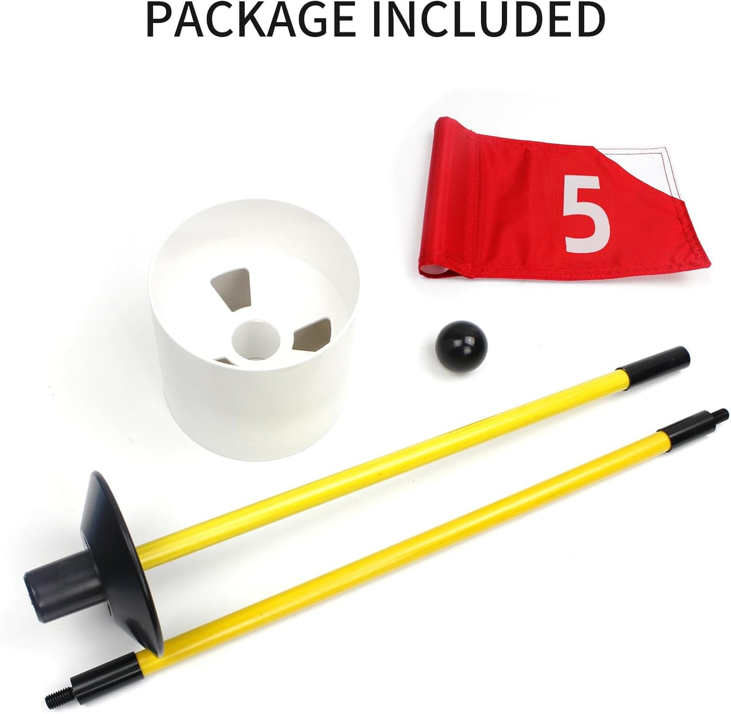 Crestgolf Portable Backyard Practice Golf Hole Cup and Flag Stick of Fiberglass, Golf Putting Green Flagstick Golf Pin Flag Hole Cup Set