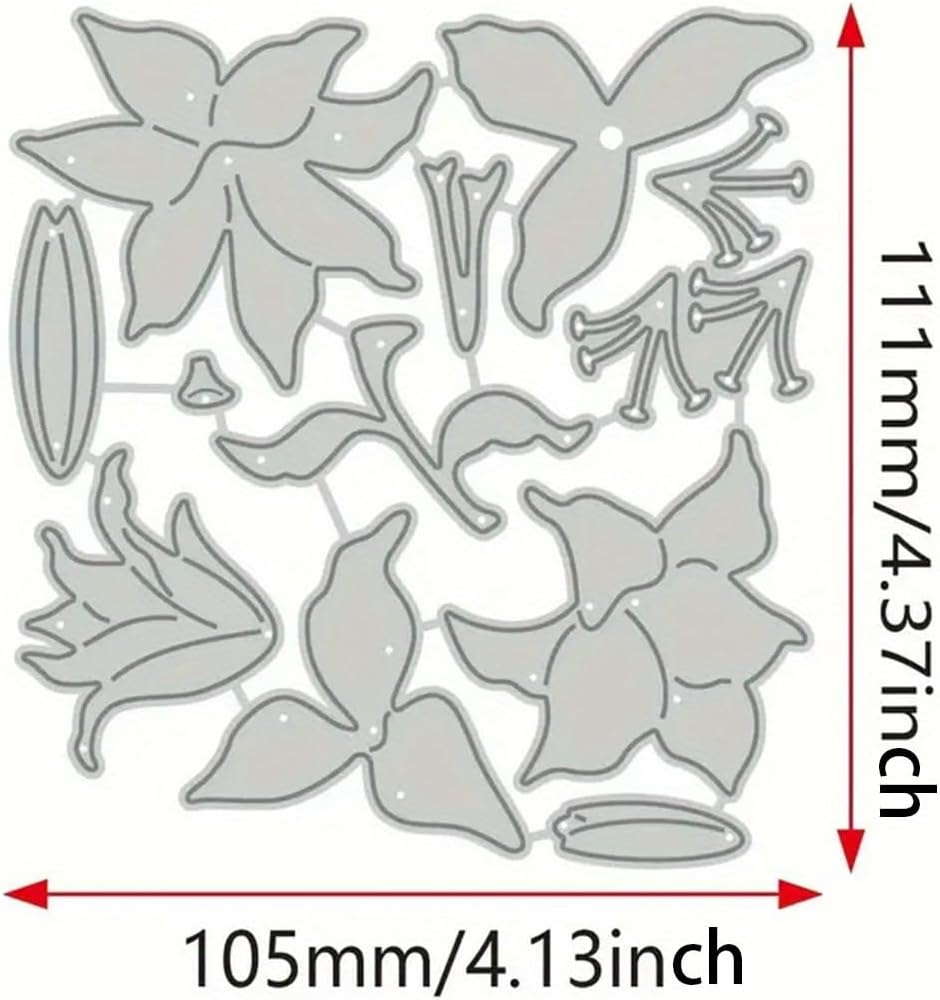 Flowers Metal Cutting Die for Scrapbooking - Cut Stencils for DIY Scrapbook Photo Album Decorative Paper Card, Card Making Supplies, Stencils & Crafting Die Cut (Pink Flower 4.3 x 4.1 in)